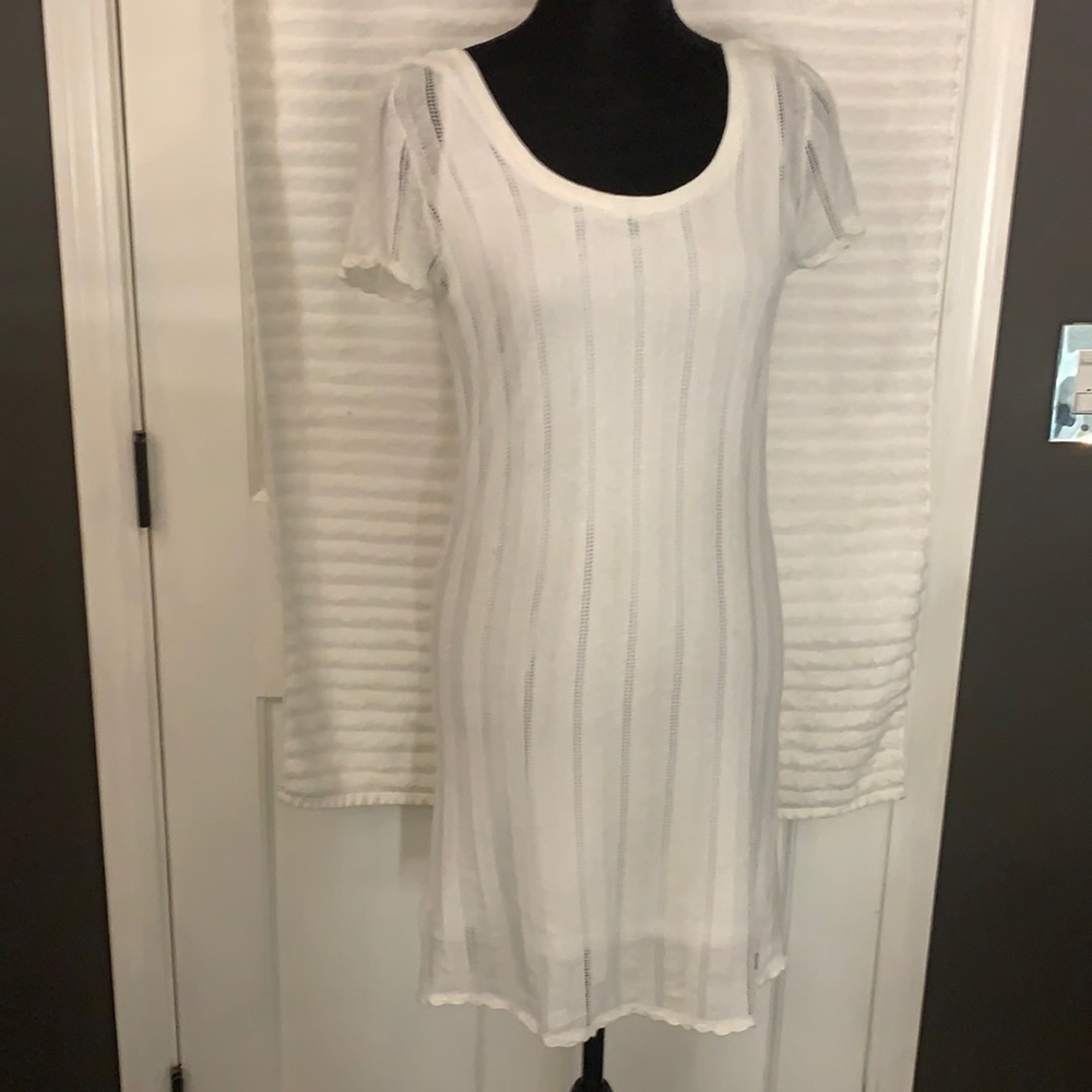 White Scoop Back Sweater Dress.